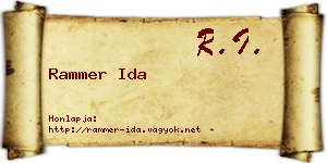 Rammer Ida névjegykártya